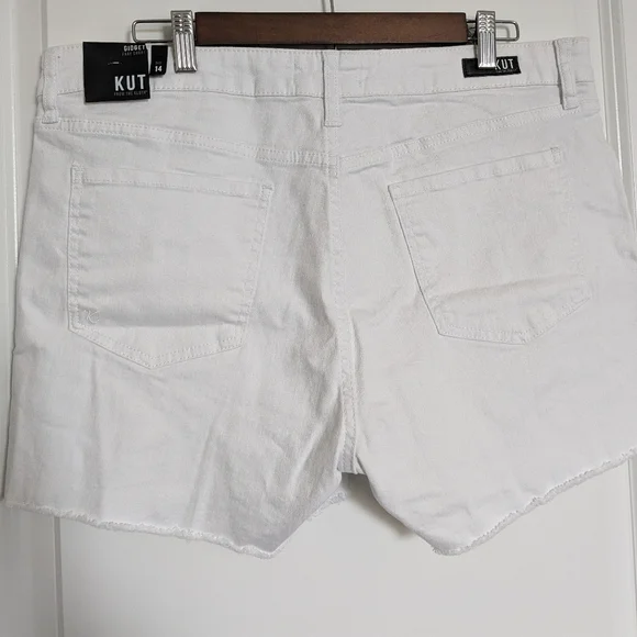 Kut From the Kloth Gidget Fray Shorts Size 14 White NWT - Picture 4 of 5